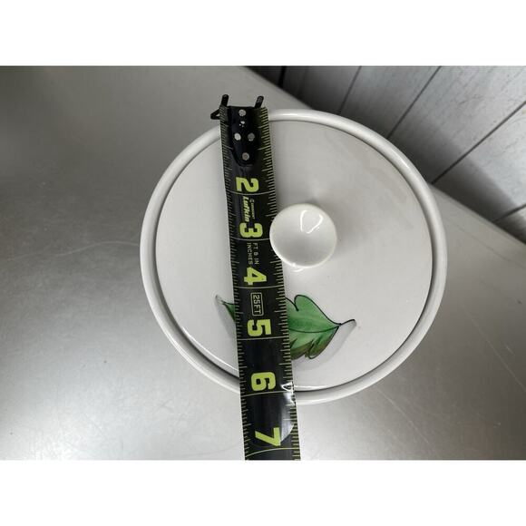 Vintage MANCIOLI Signed & Numbered Cherry Fruit Leaves Canister Made in Italy - Picture 8 of 8